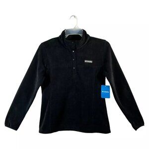 Columbia Women's Fleece Pullover Sweater Size‎ M Petite Black Soft Comfy & Warm